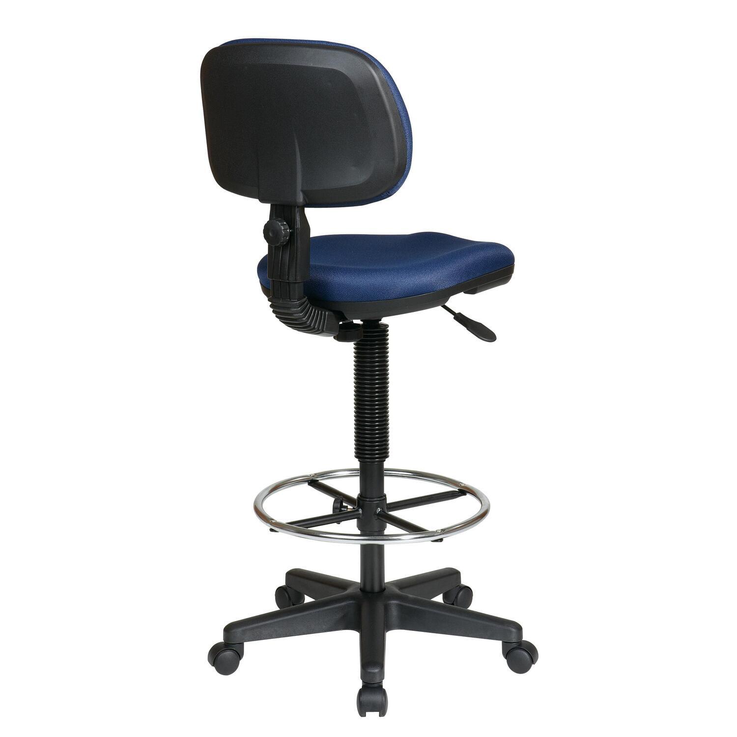 Ergonomic Black Nylon Drafting Chair with Adjustable Footrest