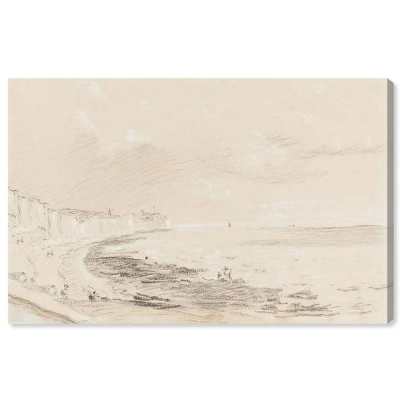 Sea Coast Scene 19th Century Canvas Coastal Classic Art by Art Remedy, Gallery Wrapped, 36" x 24"