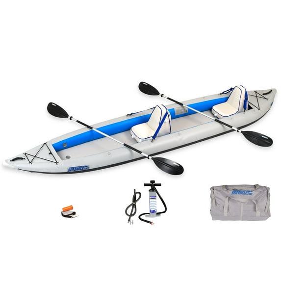 Sea Eagle 465FT Fasttrack Inflatable 15'3" 1-3 Person Touring Kayak with Rigid External keel - Smoother Paddling Experience Light Weight- 2 Person Deluxe Package
