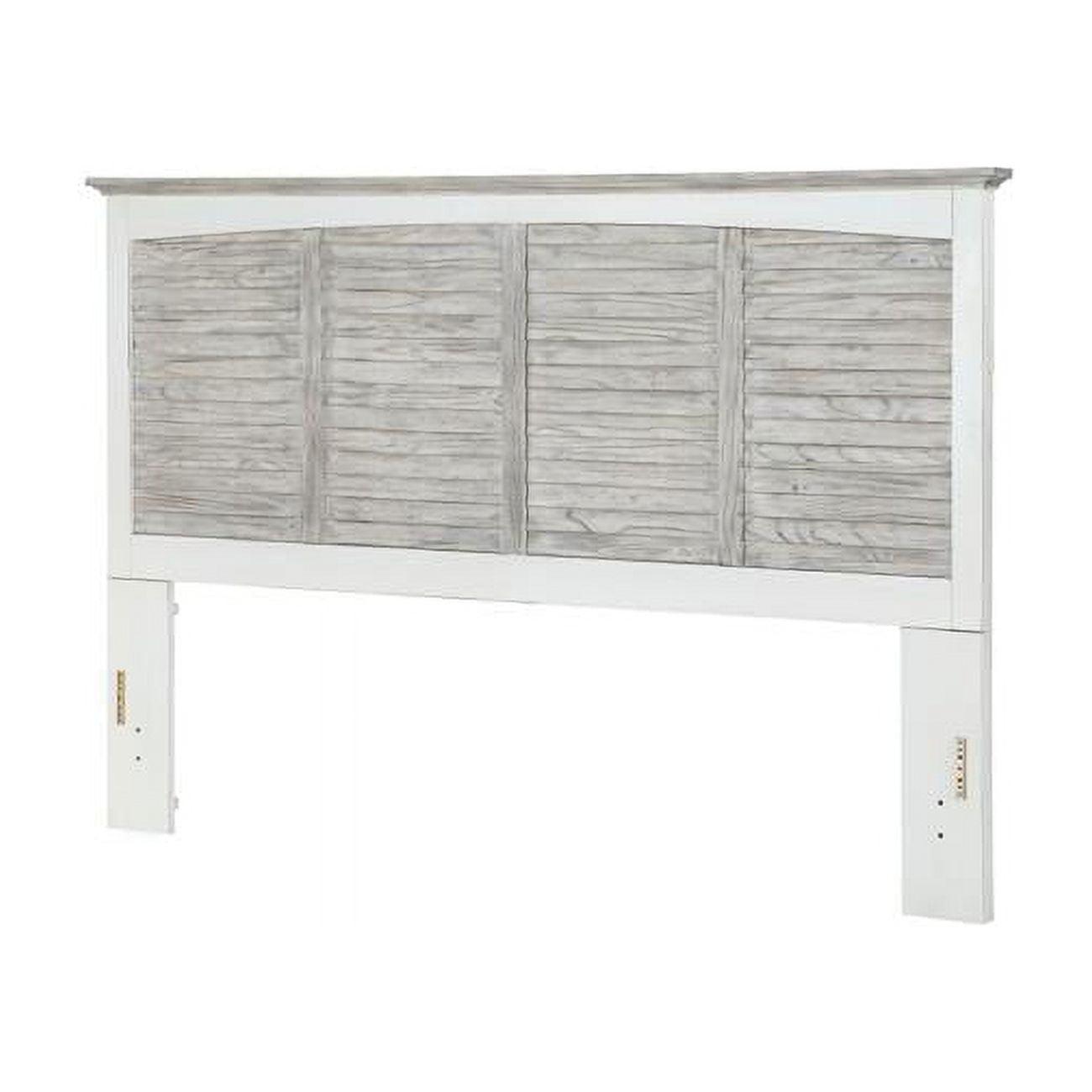 Sea Wind Florida Islamorada Wood King Headboard in Gray/White