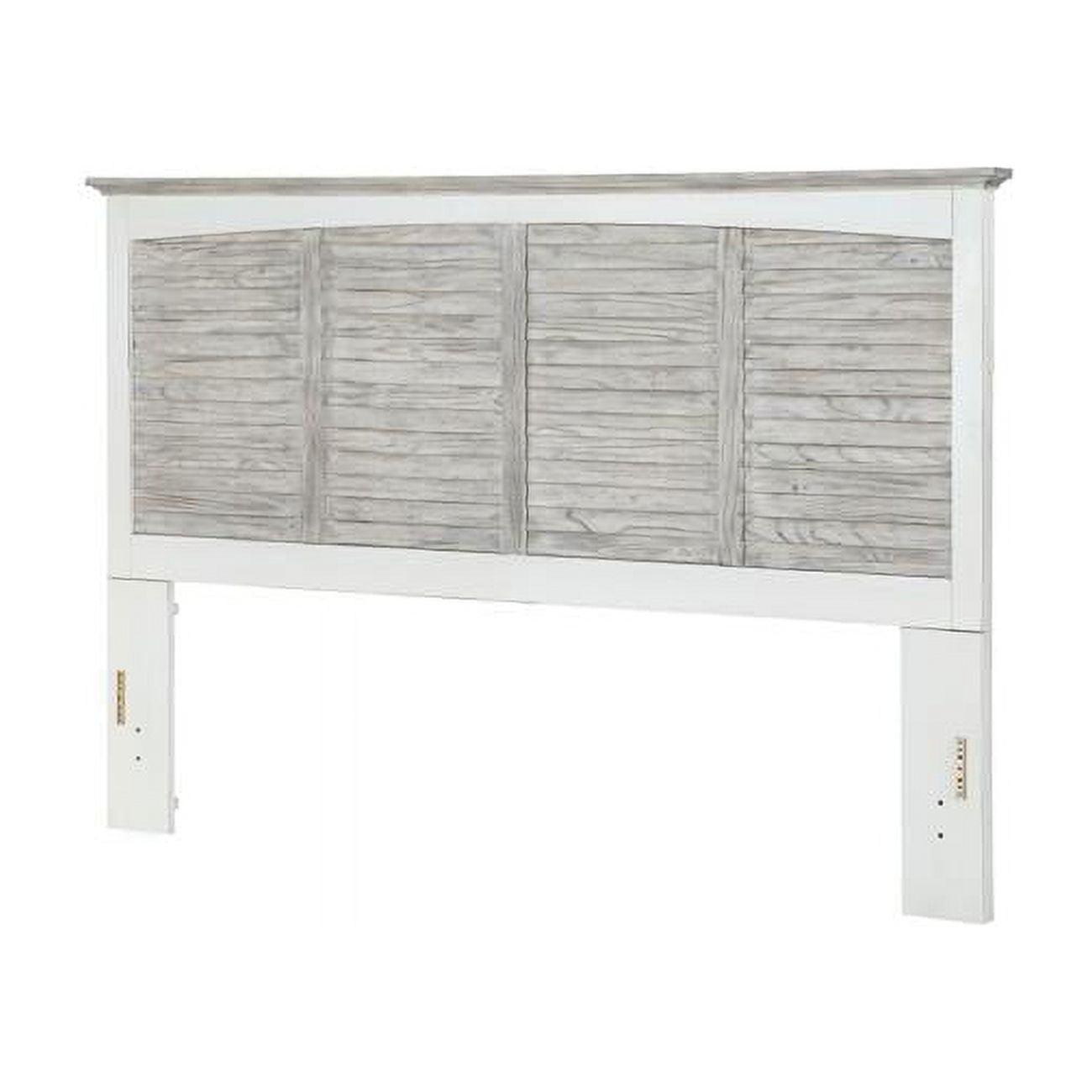Charteris Solid Wood White Brown/Grey Panel Headboard