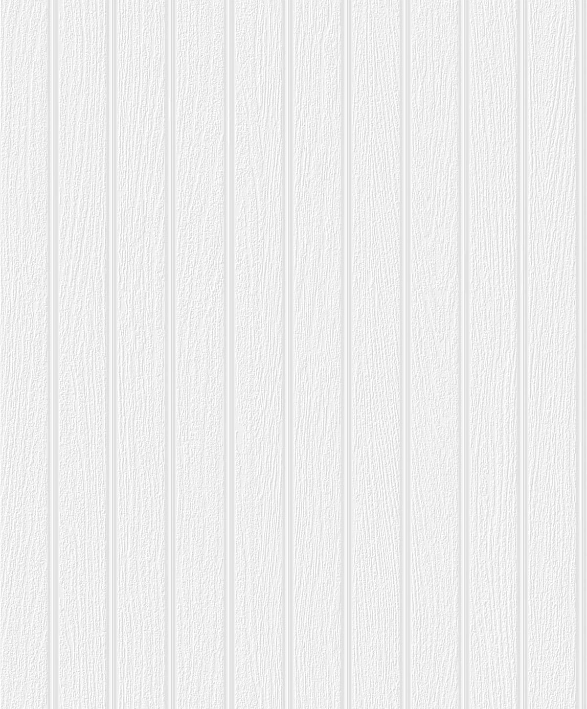 Off-White Faux Beadboard Paintable Unpasted Wallpaper