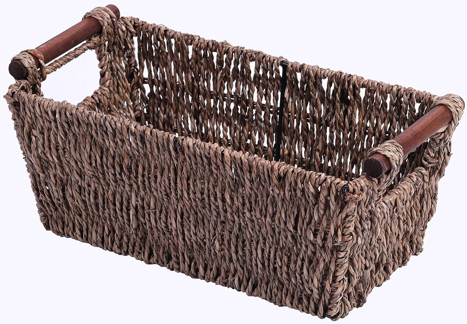 Vintiquewise Seagrass Counter-Top Basket Great for Folded Paper Towel