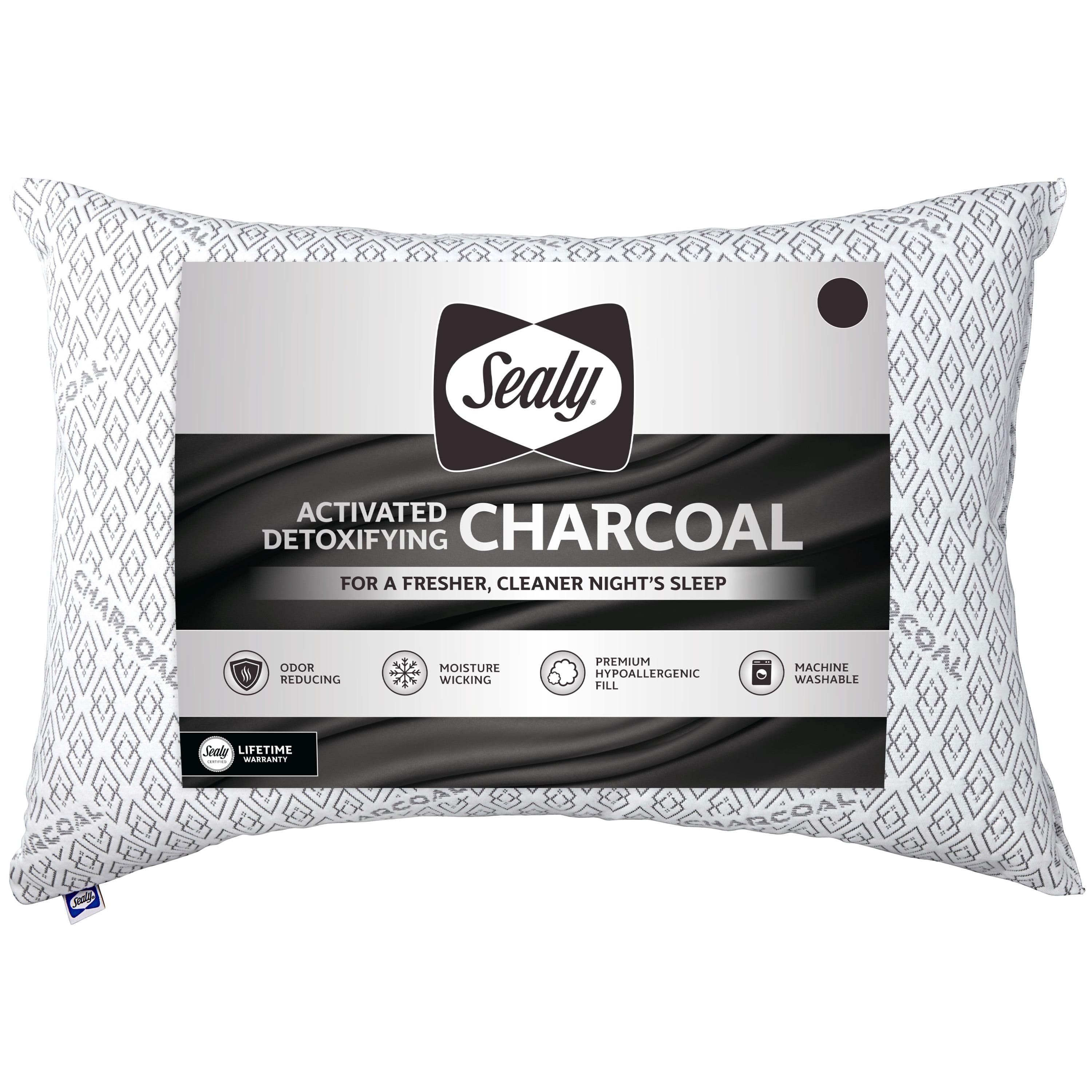 Sealy Jumbo Machine Washable Charcoal Infused Bed Pillow