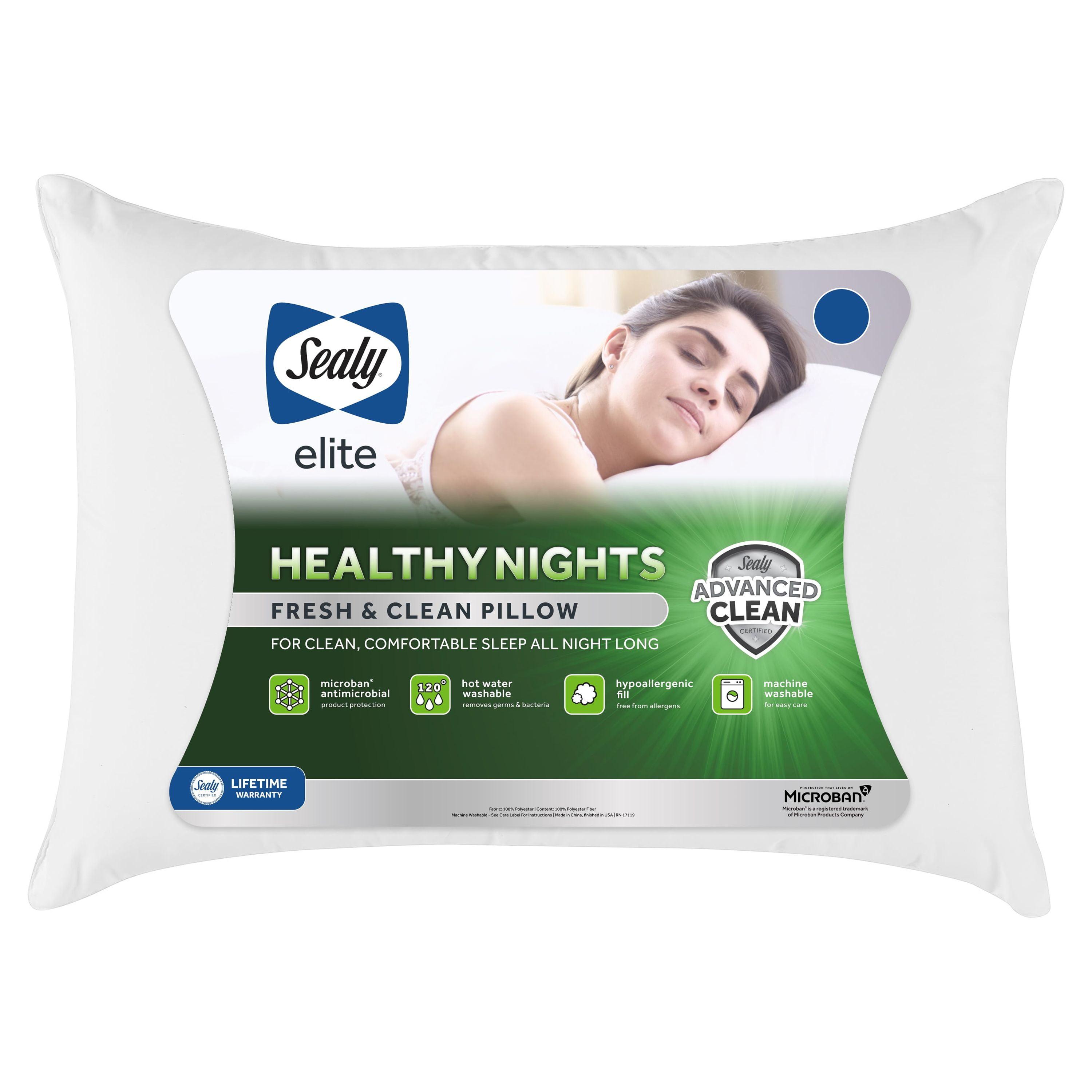 Sealy Healthy Nights Standard/Queen Hypoallergenic Polyester Bed Pillow