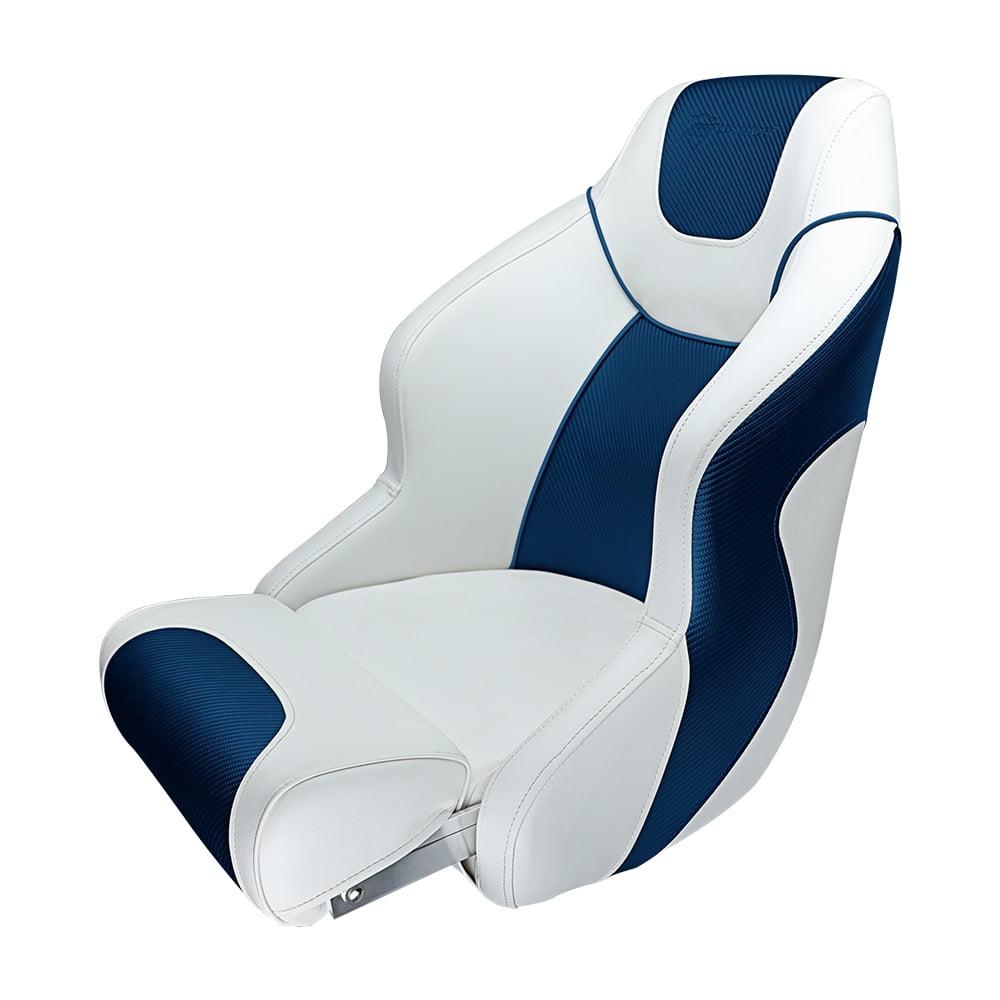 Seamander S1045 series Premier Pontoon Furniture Bucket Seat, Captain Seat, Colors White/Blue