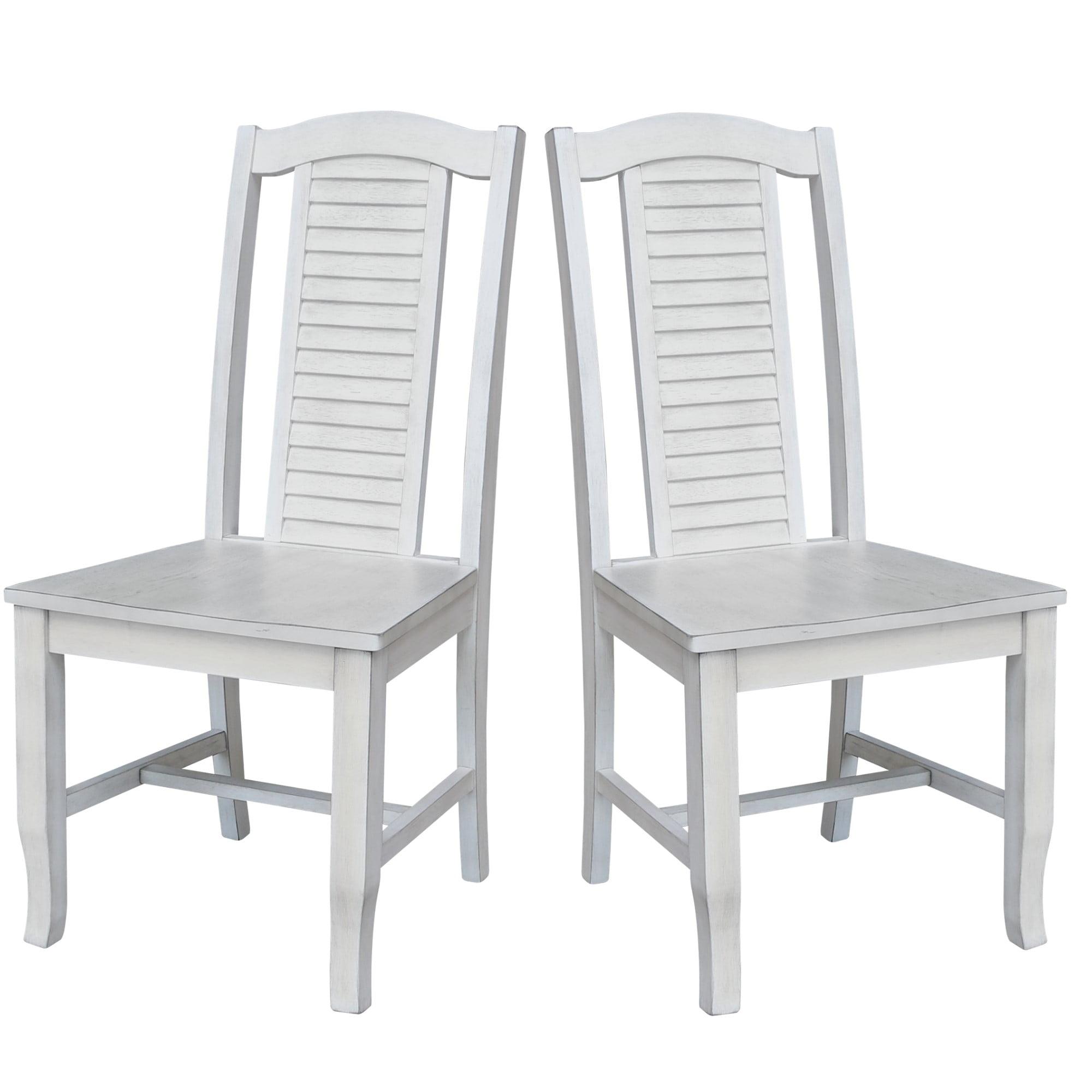 Seaside Solid Wood Chairs in Antique Chalk - Set of 2