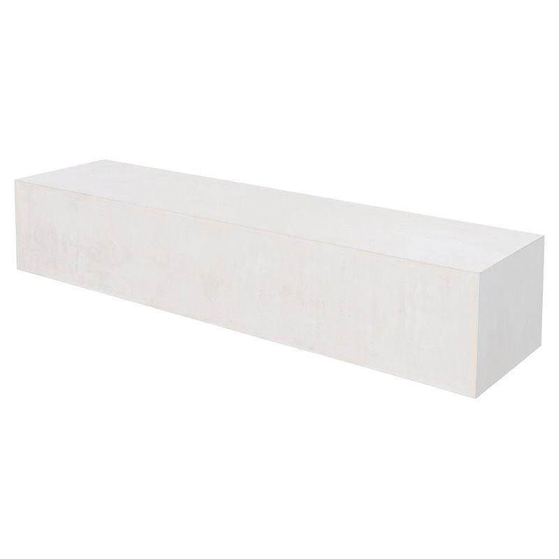 Ebony White Concrete Outdoor Bench 71"