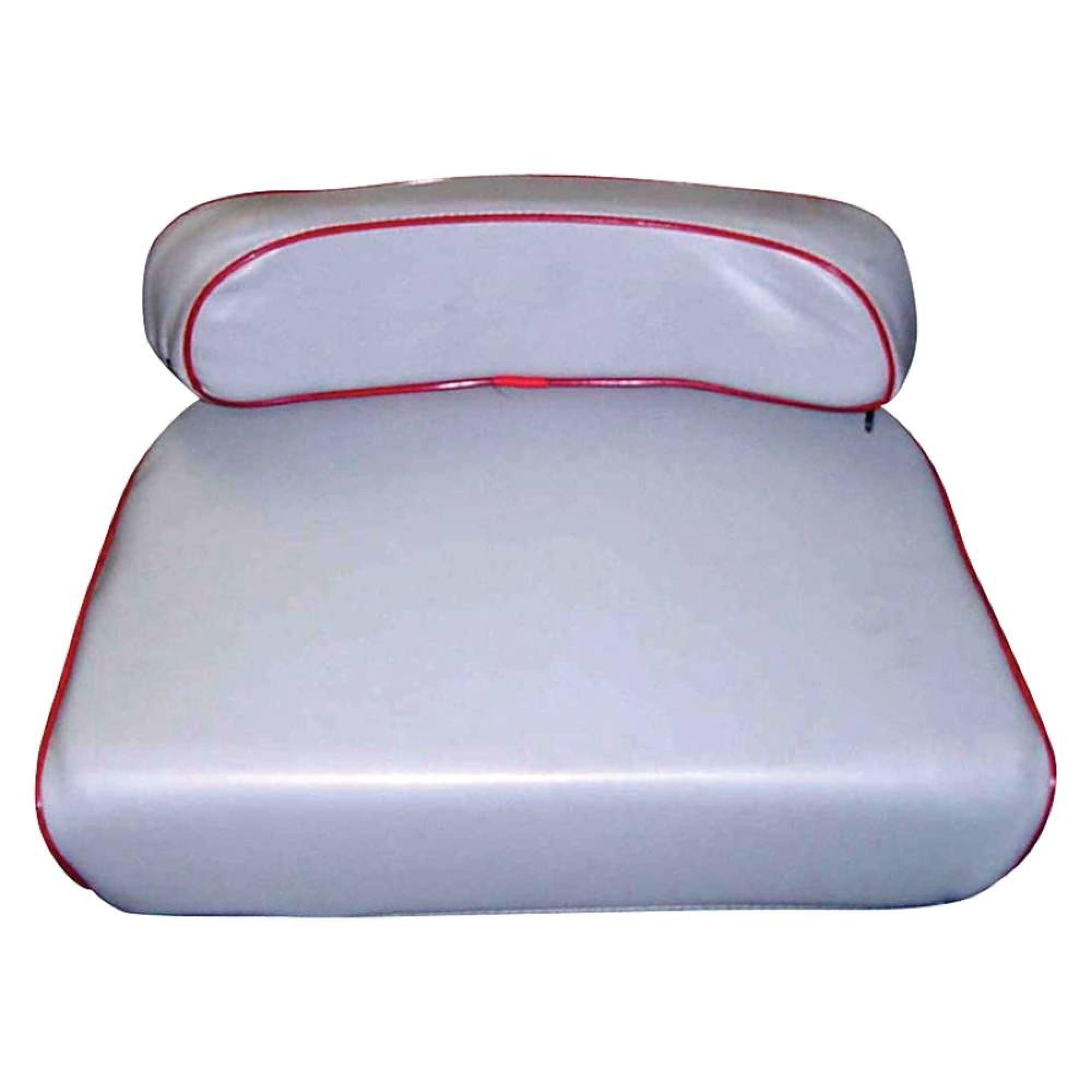 Gray and Red Tractor Seat Cushion with Backrest