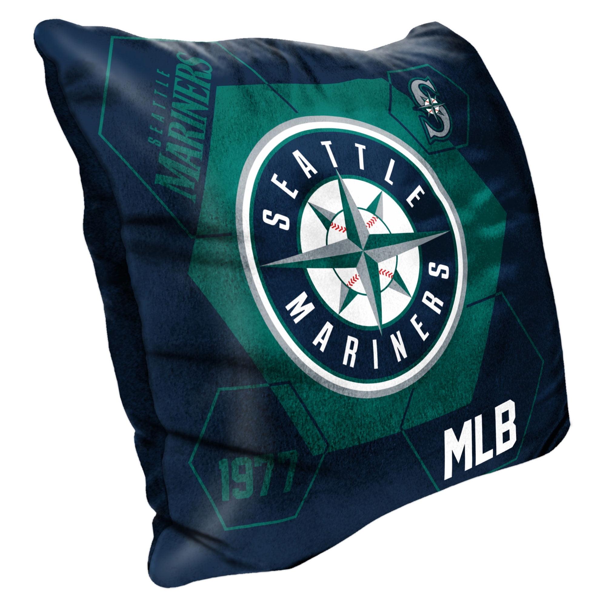 Seattle Mariners 16" Navy and Green Velvet Throw Pillow