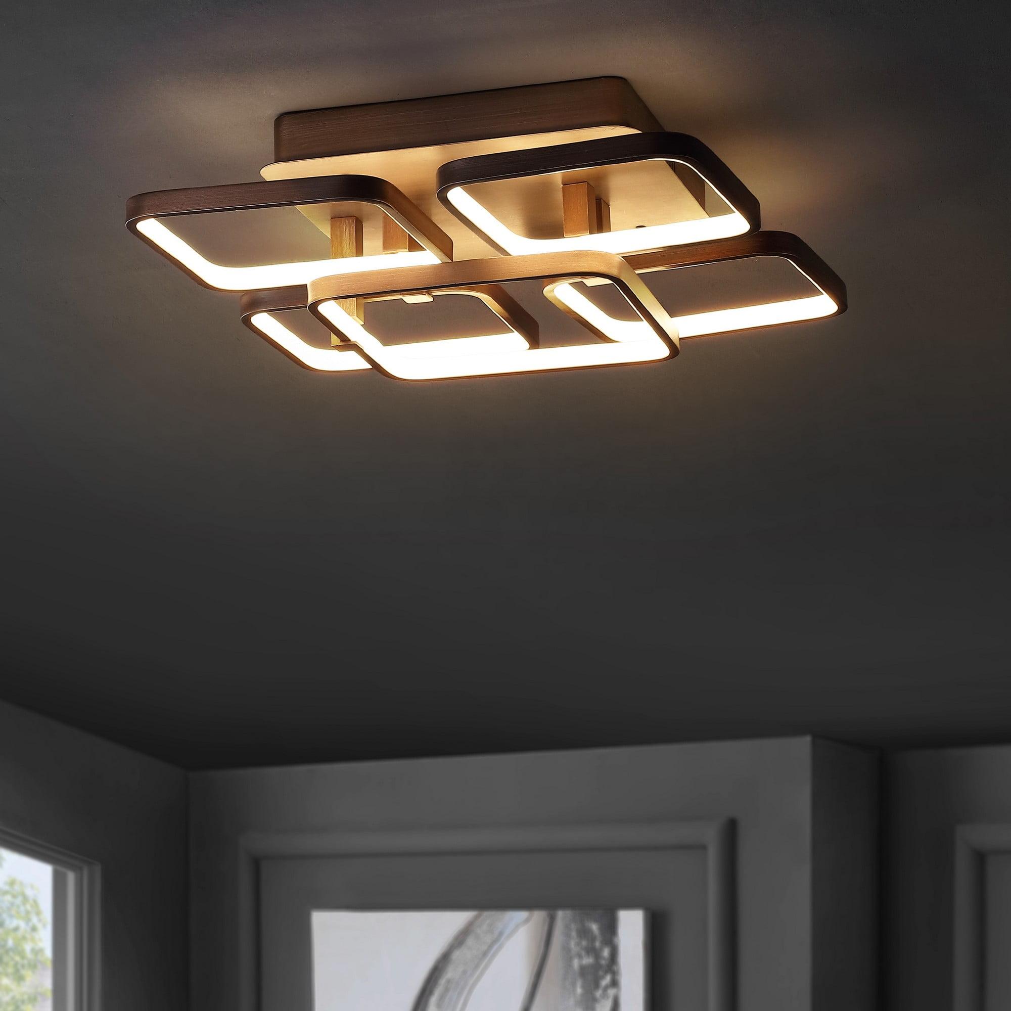 Sebastian 17.5" Coffee LED Geometric Flush Mount Ceiling Light