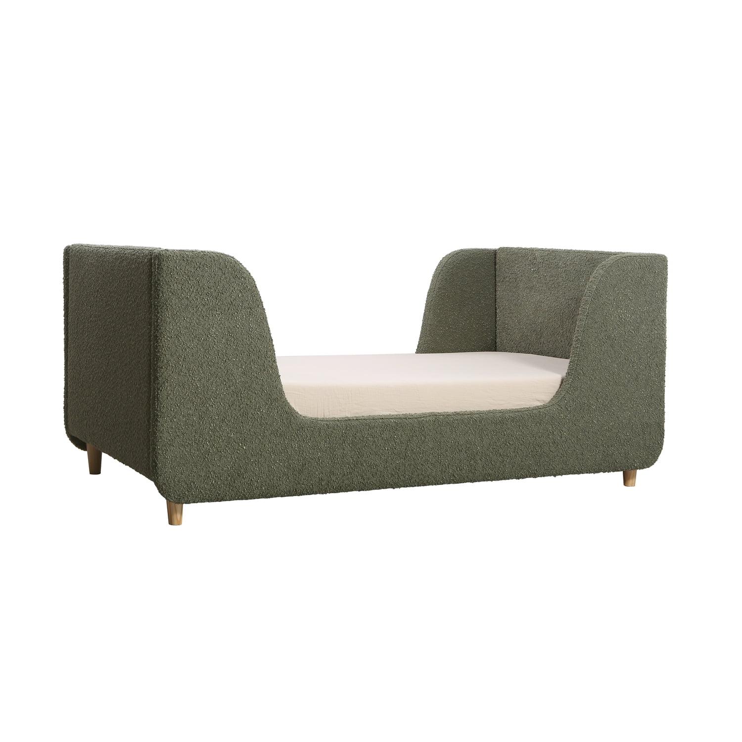 Sleek Sage Boucle Upholstered Toddler Daybed