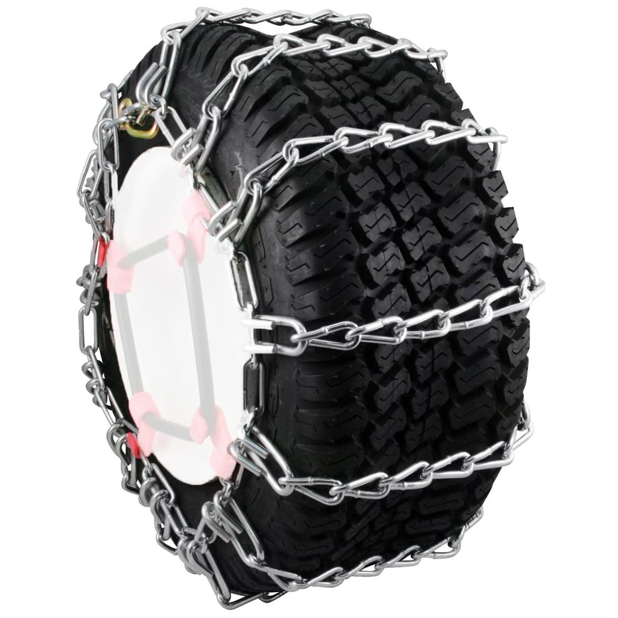 Max Track Zinc-Plated Steel Tire Chains for Snow Blowers and Tractors