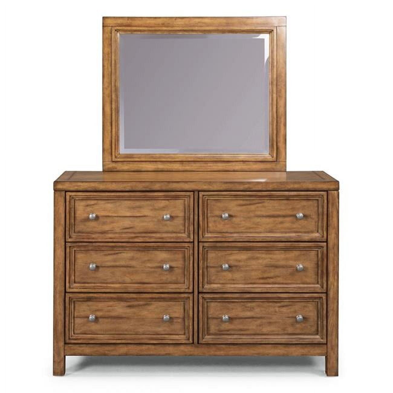 Sedona Mahogany and Cherry Veneer Dresser with Mirror