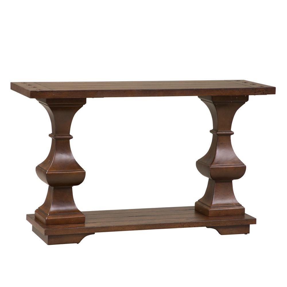 Sedona Dark Brown Rectangular Wood Sofa Table with Storage