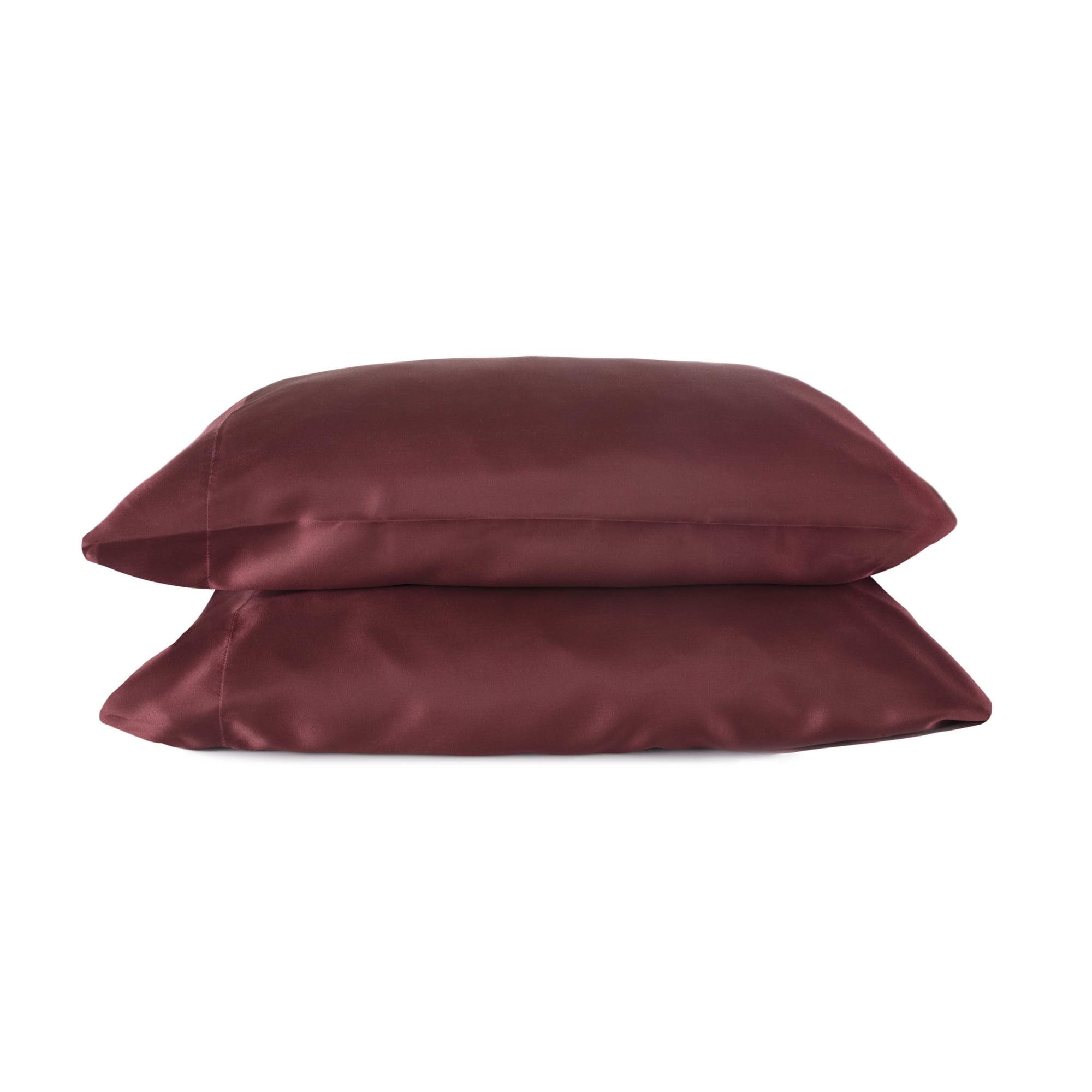 Seduction Martex Elegance Satin Silk Pillowcases Set Of 2 Hotel Quality - Super Soft & Breathable