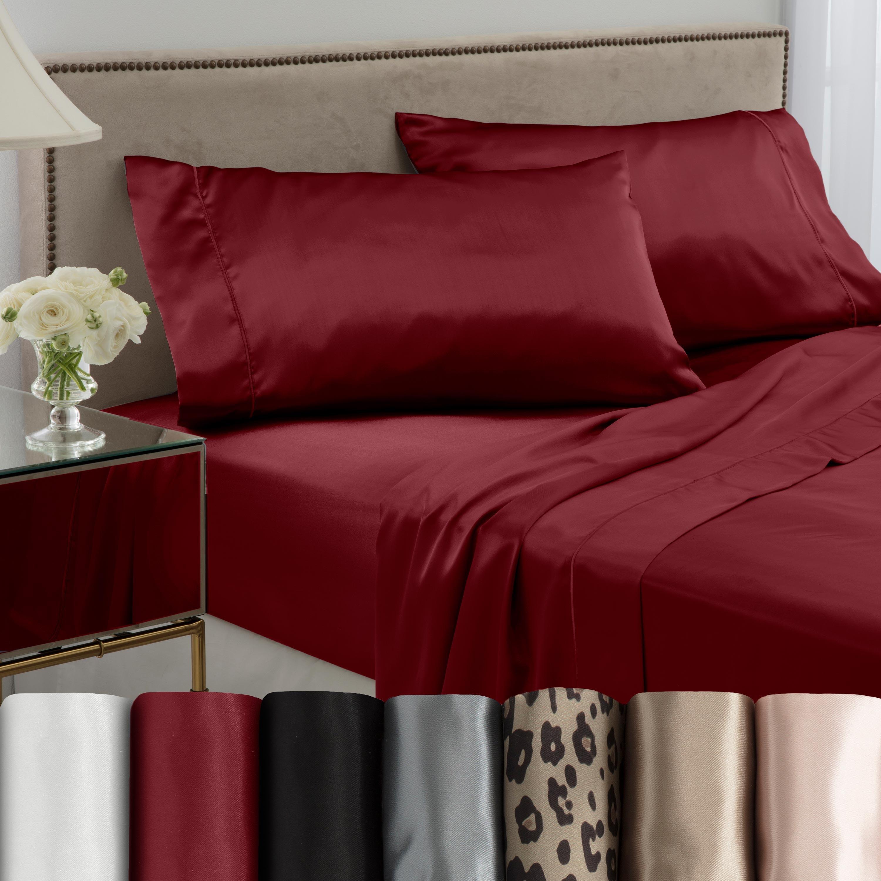 Seduction Martex Elegance Satin Silk Pillowcases Set Of 2 Hotel Quality - Super Soft & Breathable