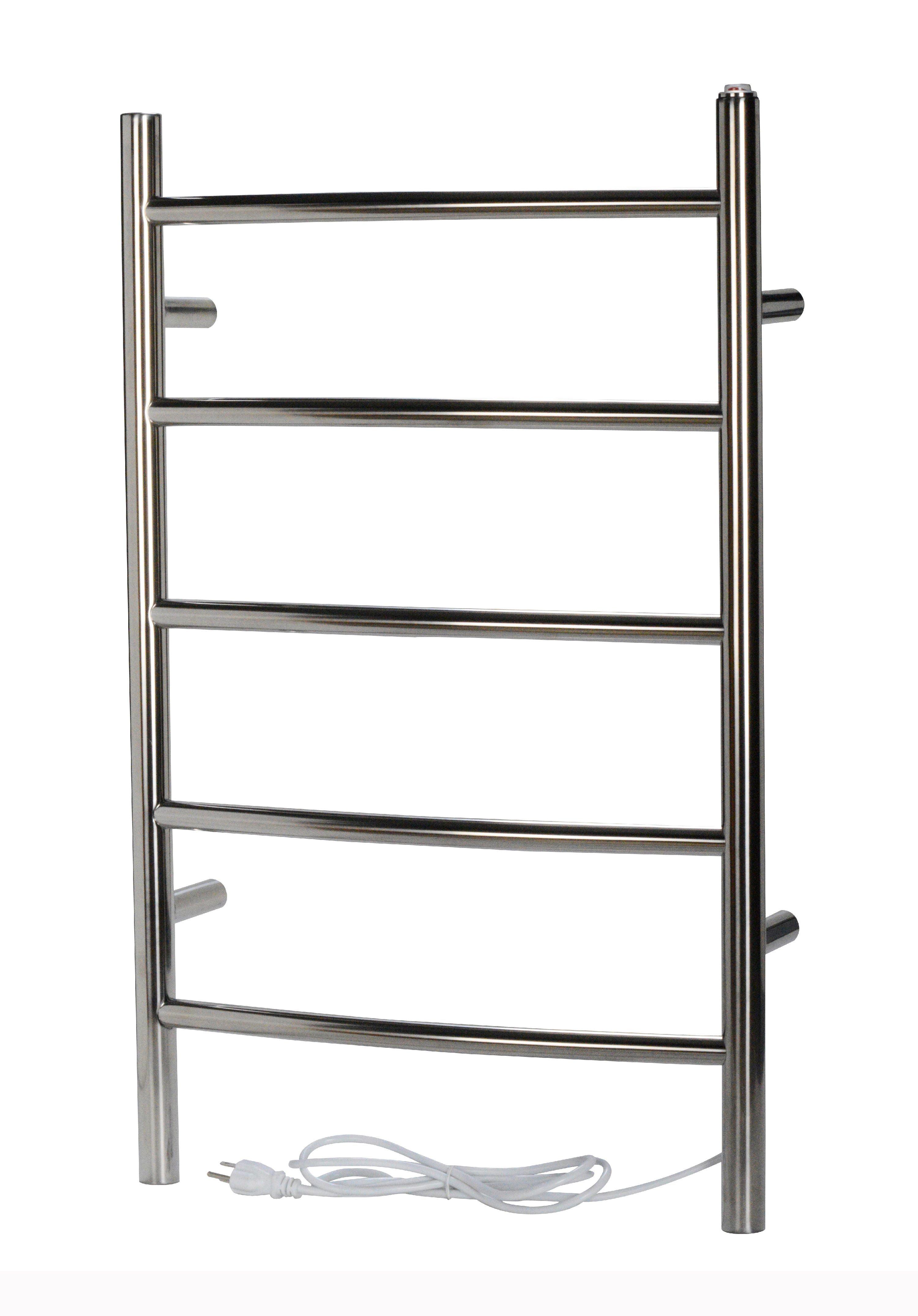 Polished Stainless Steel 5-Bar Wall Mounted Electric Towel Warmer