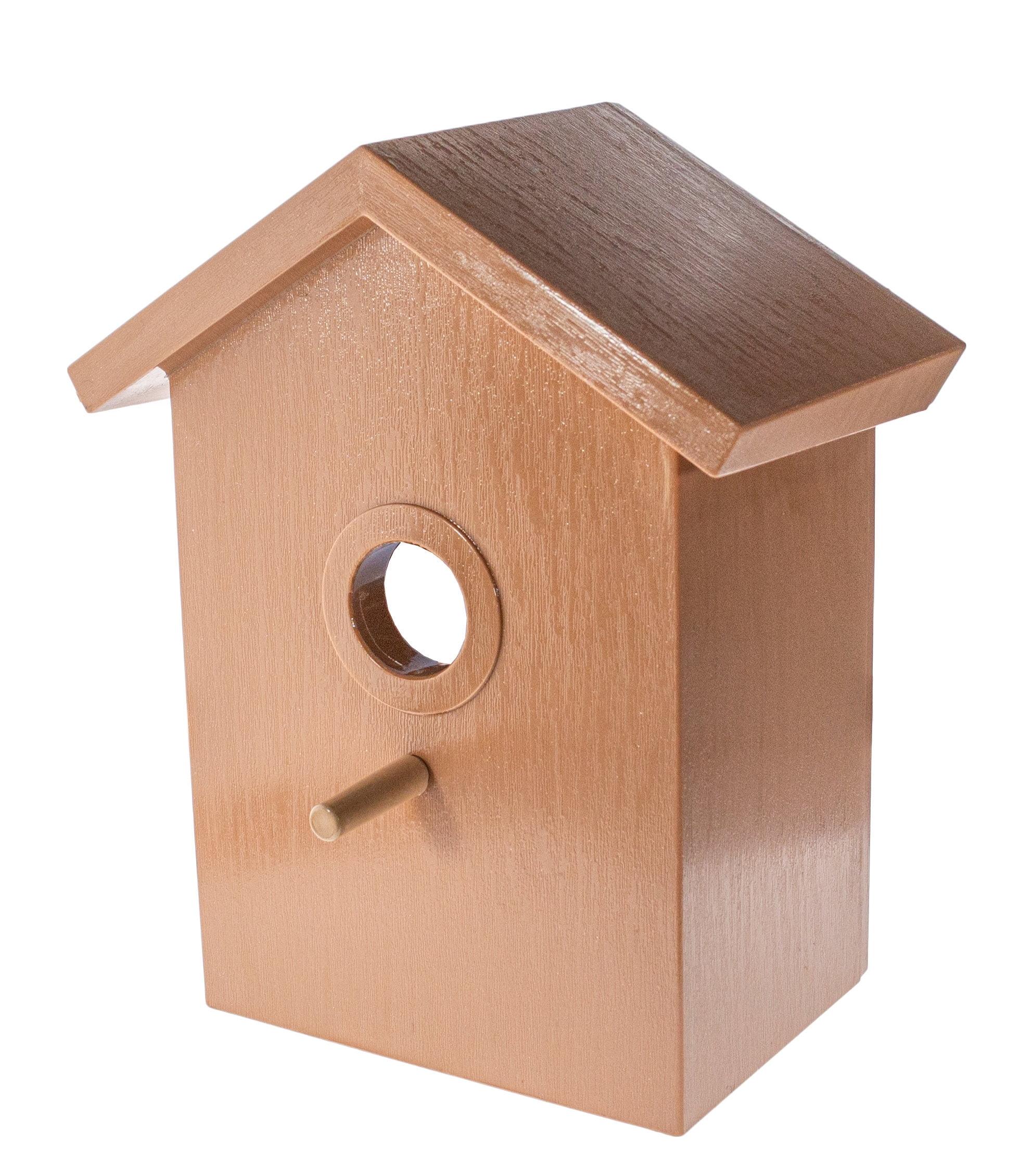 Natural Wood Window Mounted Birdhouse with Mirrored Back