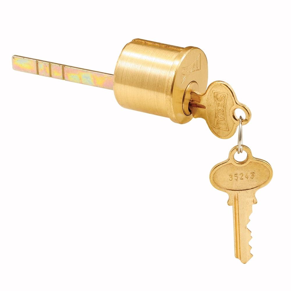 Brushed Brass Keyed Lock Cylinder with 2 Keys