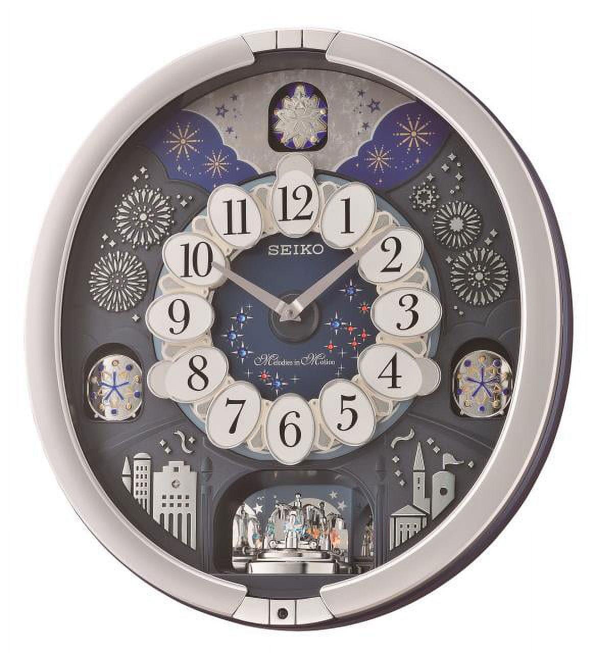 Seiko 18" Silver Melodies in Motion Wall Clock with Swarovski Crystals