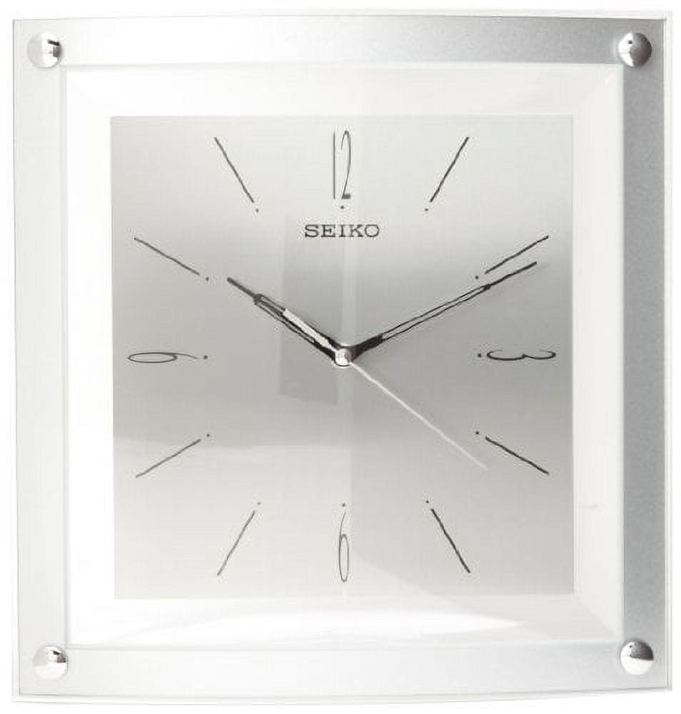 Seiko Wall Clock Quiet Sweep Second Hand Clock Silver-Tone Metallic Case