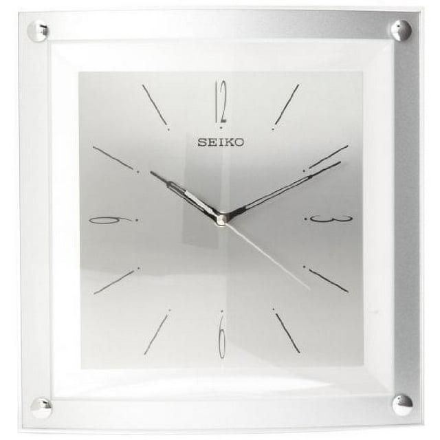 Seiko Wall Clock Quiet Sweep Second Hand Clock Silver-Tone Metallic Case