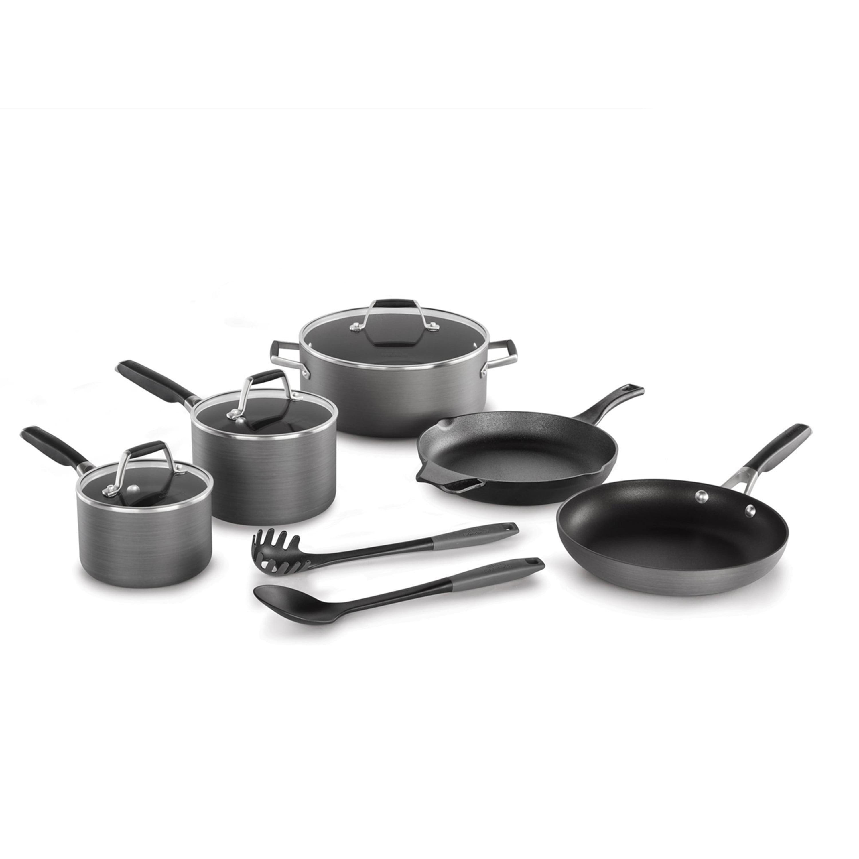 Calphalon Select Classic Hard Water Based Anodized Nonstick Versatile 10 Piece Pots and Pans Cookware Set with AquaShield Nonstick Technology