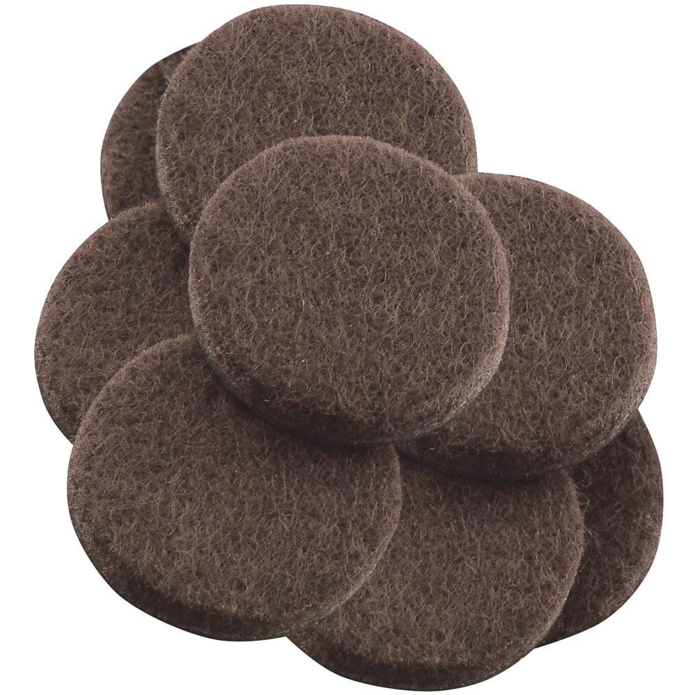 Self-Stick Round Felt Pads, Brown, 1-1/2-Inch