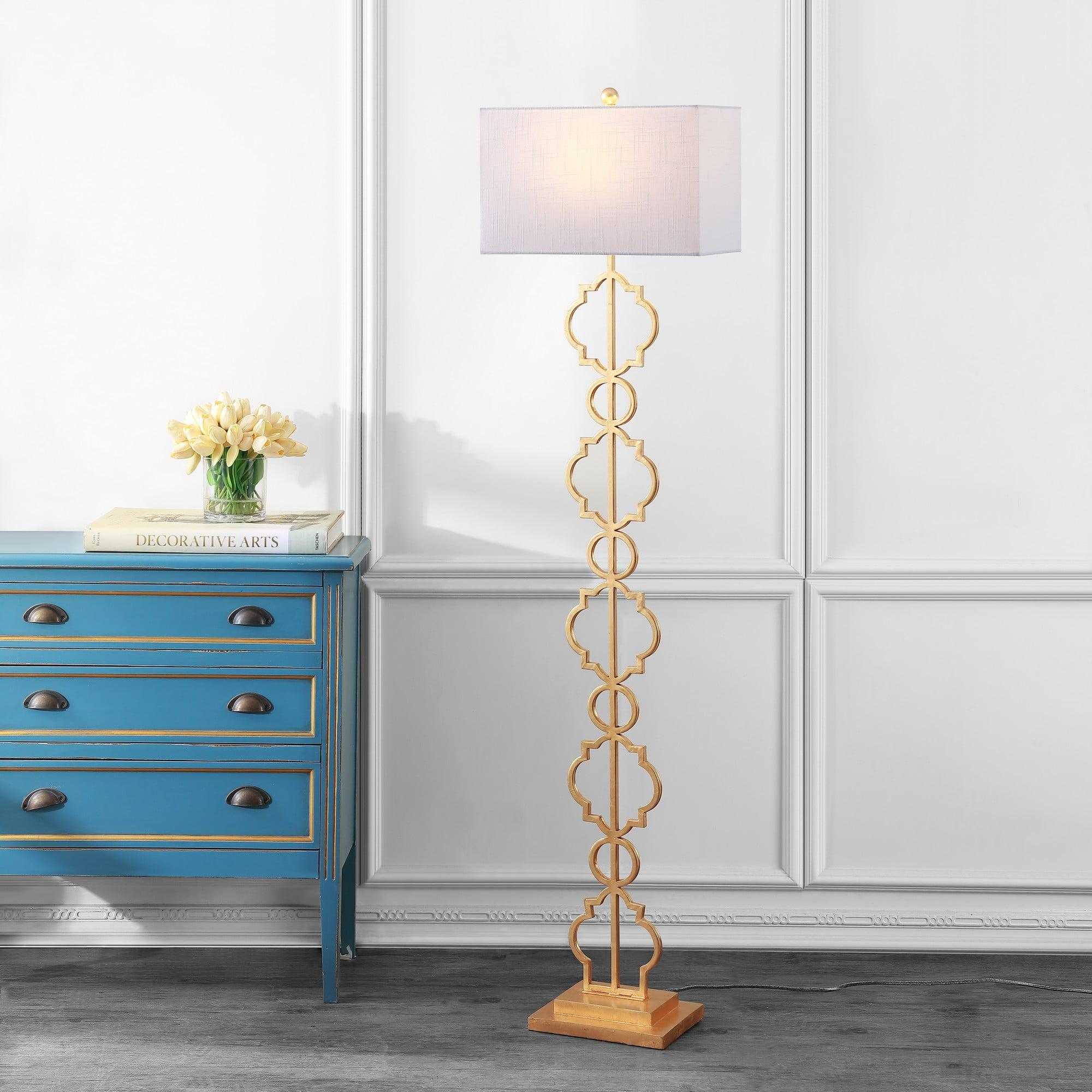 Jonathan Y Selina Iron Ogee Trellis Modern Led Floor Lamp