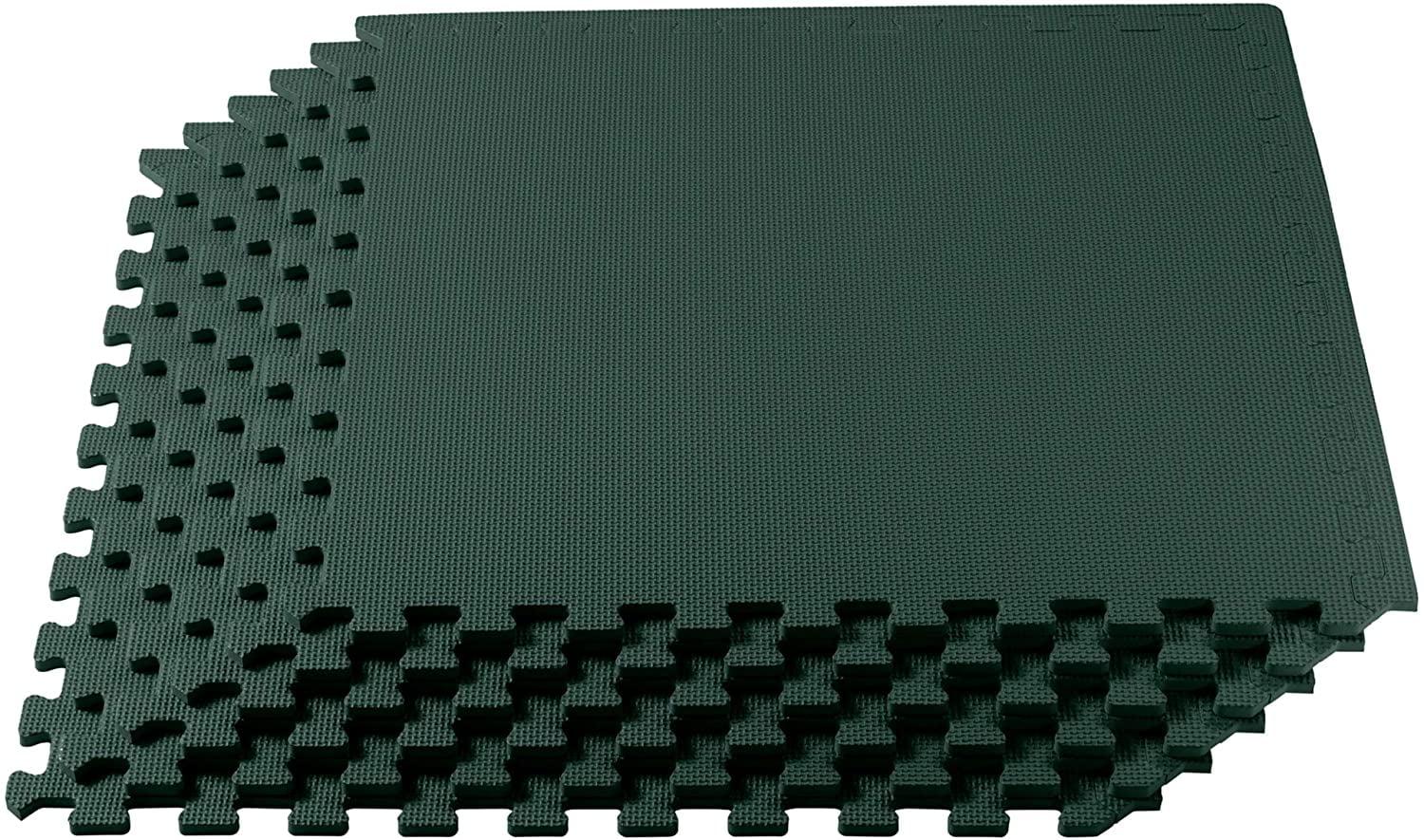 We Sell Mats 1/2 Inch Thickness Multipurpose EVA Foam Floor Tiles, Interlocking Floor Mat for Indoor Gym and Home Use 100 Square Feet (25 Tiles) Hunter Green