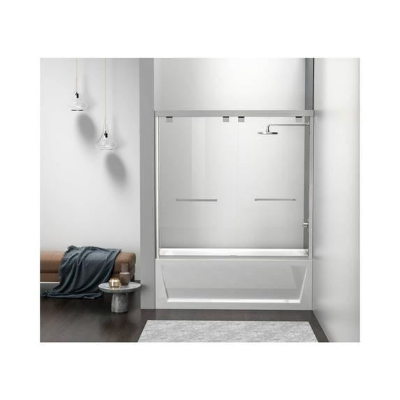 54.33" - 60" W x 60" H Double Sliding Semi-Frameless Tub Door
