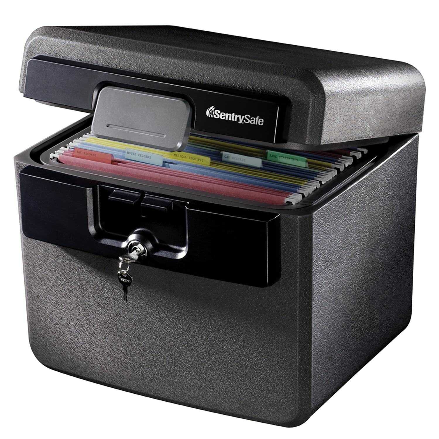 SentrySafe Black Fireproof and Waterproof Document Box with Key Lock