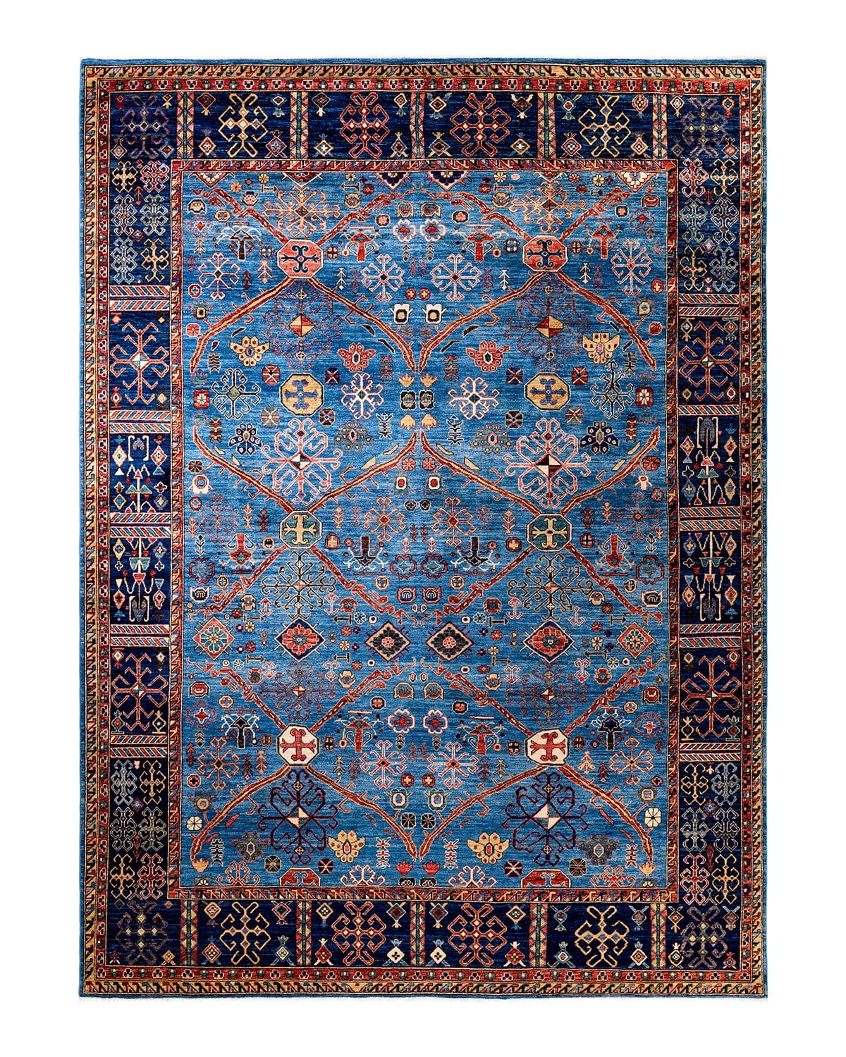 Serapi, One-of-a-Kind Hand-Knotted Area Rug - Light Blue, 9' 1" x 12' 3"