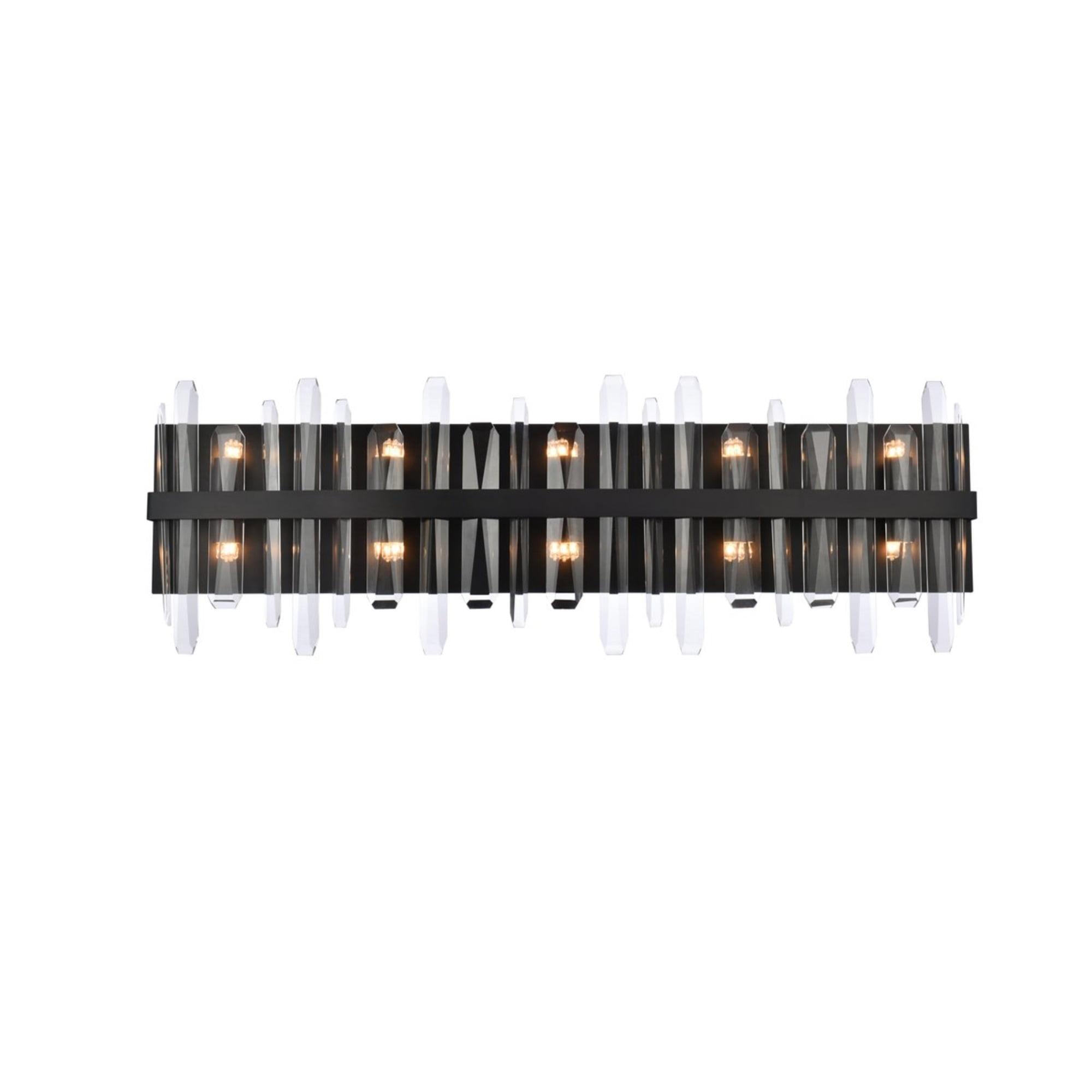 Serena 36" Black Crystal Dimmable Vanity Light