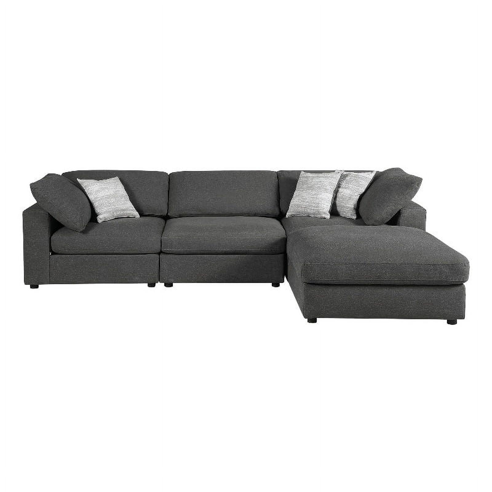 Serene 4-piece Upholstered Modular Sectional Charcoal