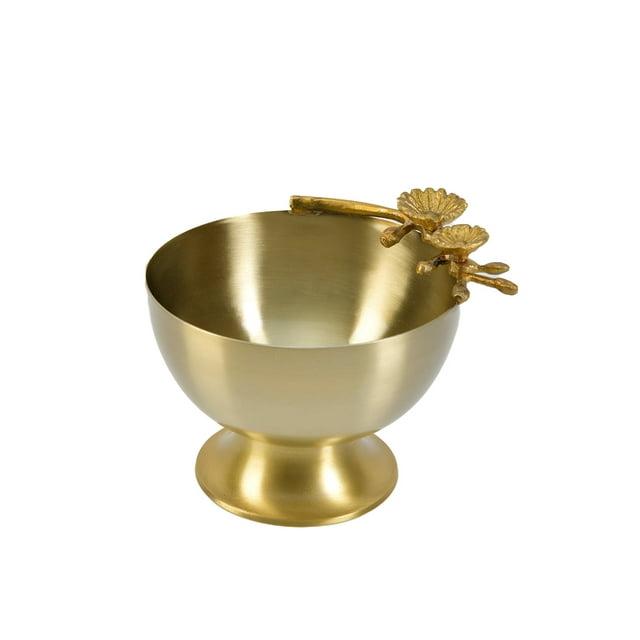 Serene Spaces Living 5" Suvarna Serving Bowl, Stainless Steel, Food-Safe, Golden Tableware, Single