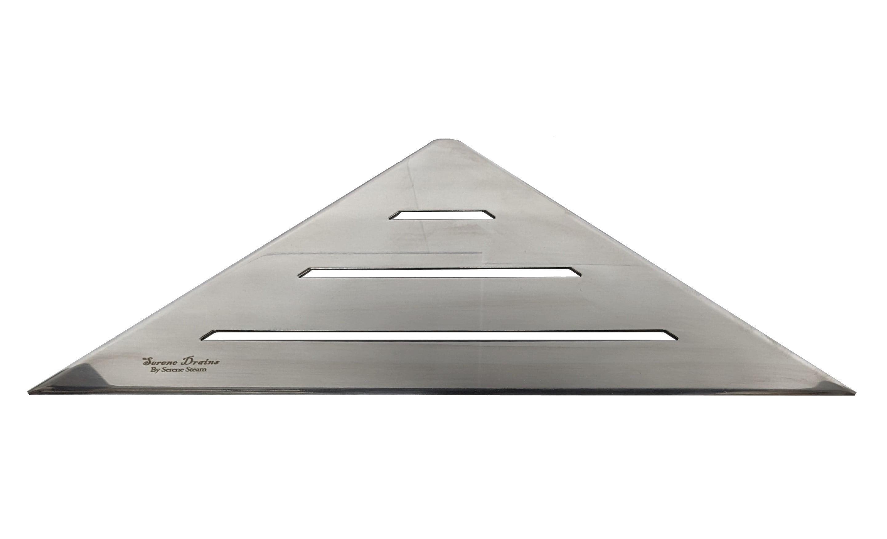 SereneDrains Stainless Steel 12" Drill in Polished Chrome Corner Shower Shelf for Inside Shower Bathroom Corner Shelf Wall Mounted Organizer Rack Caddy Floating Heavy Duty