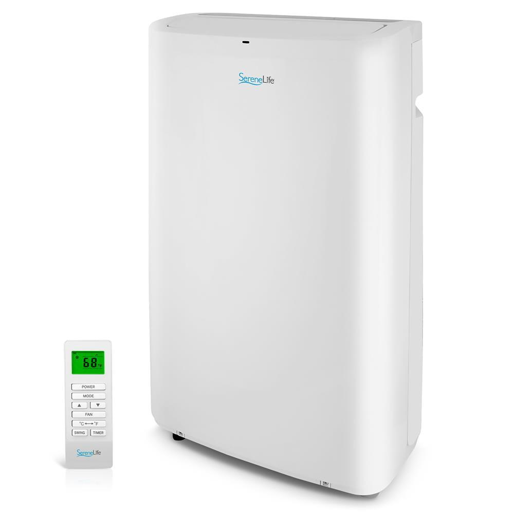 SereneLife 14,000 BTU White Portable Air Conditioner with Remote