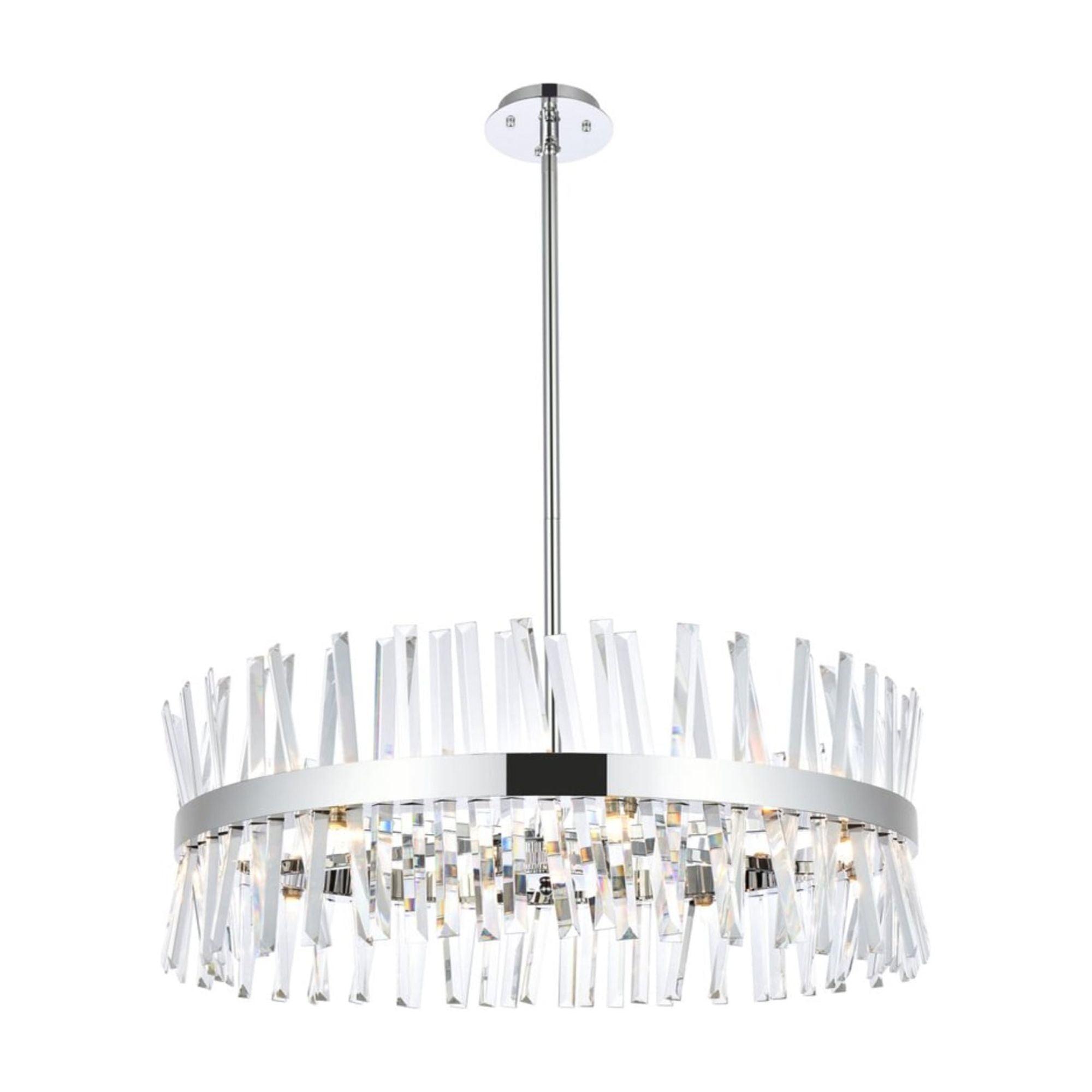 Serephina 32-Inch Chrome Crystal Round Chandelier