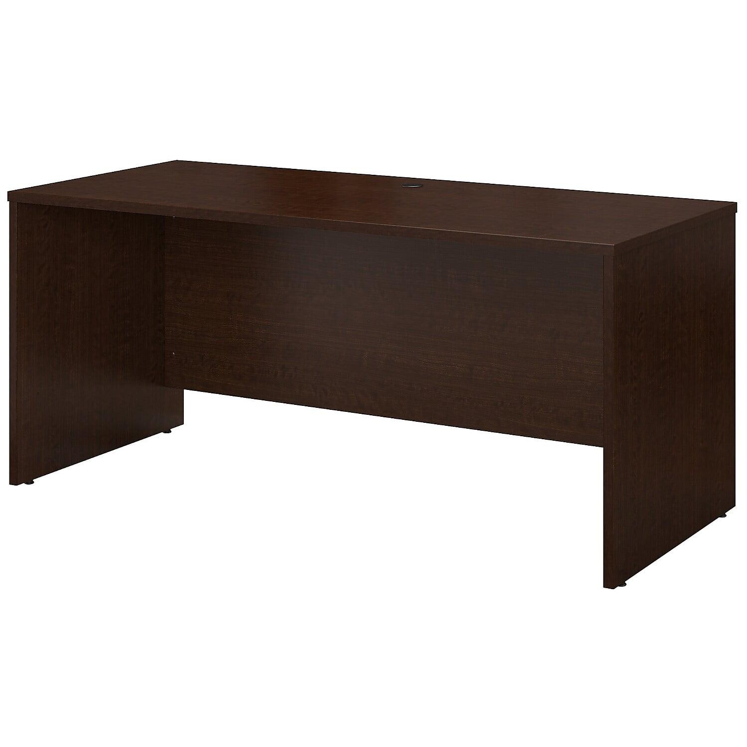 Transitional Mocha Cherry Executive Home Office Desk with Filing Cabinet