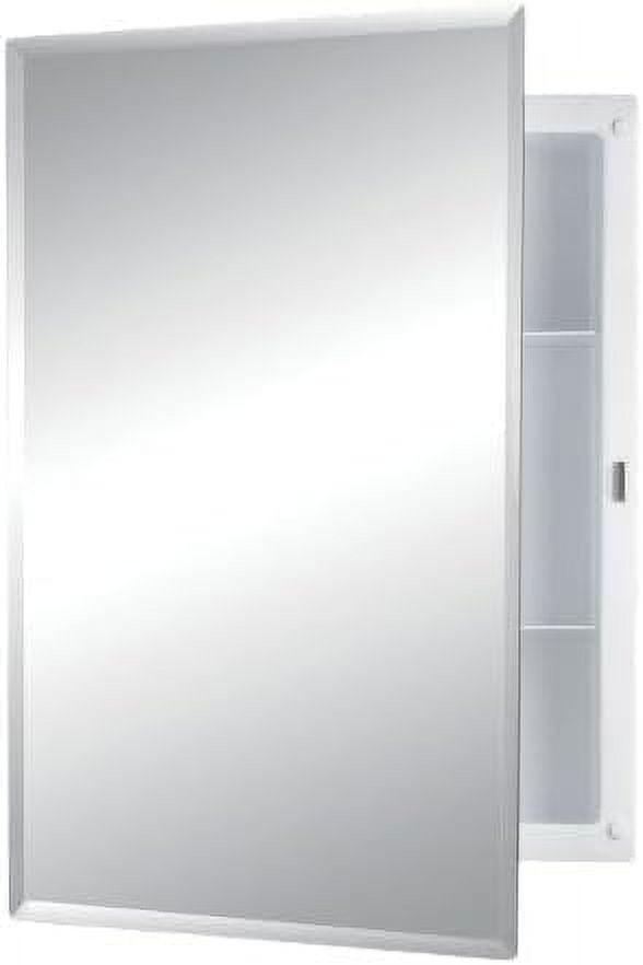 Basic White Frameless Medicine Cabinet with Beveled Mirror