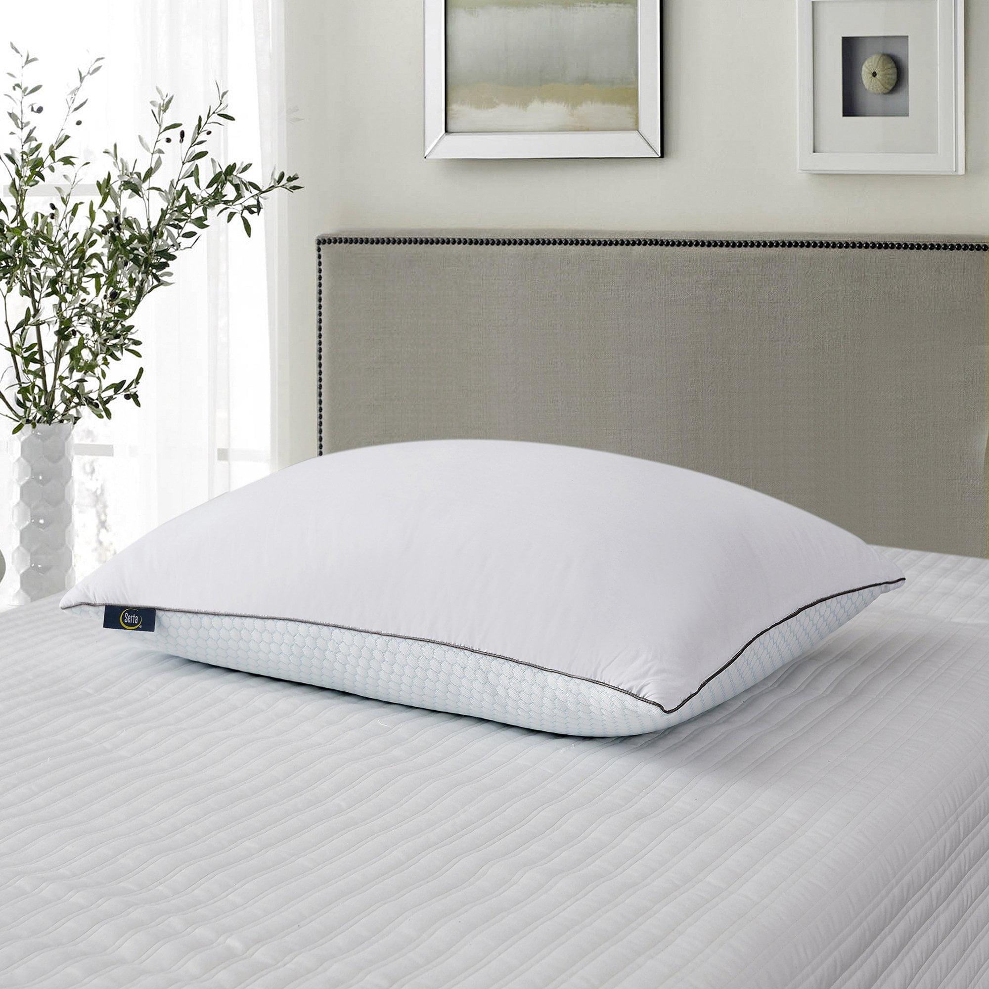 White Goose Feather Medium Density Hypoallergenic Bed Pillow Set