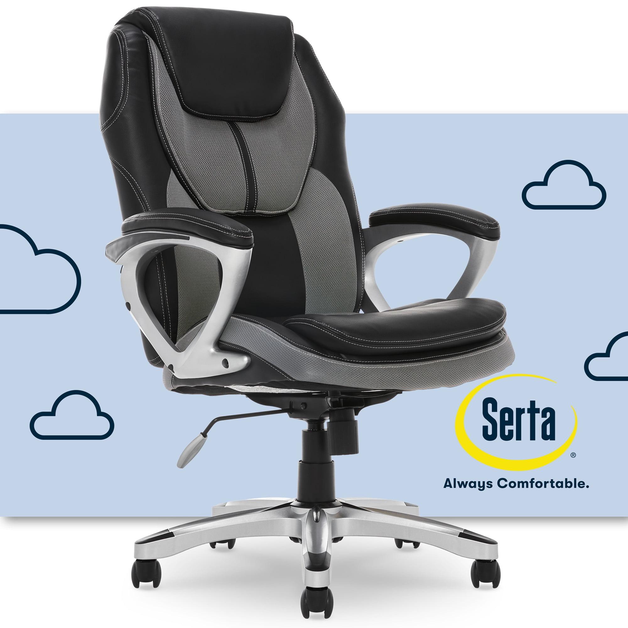 High-Back Ergonomic Executive Gaming Chair in Gray Mesh & Faux Leather