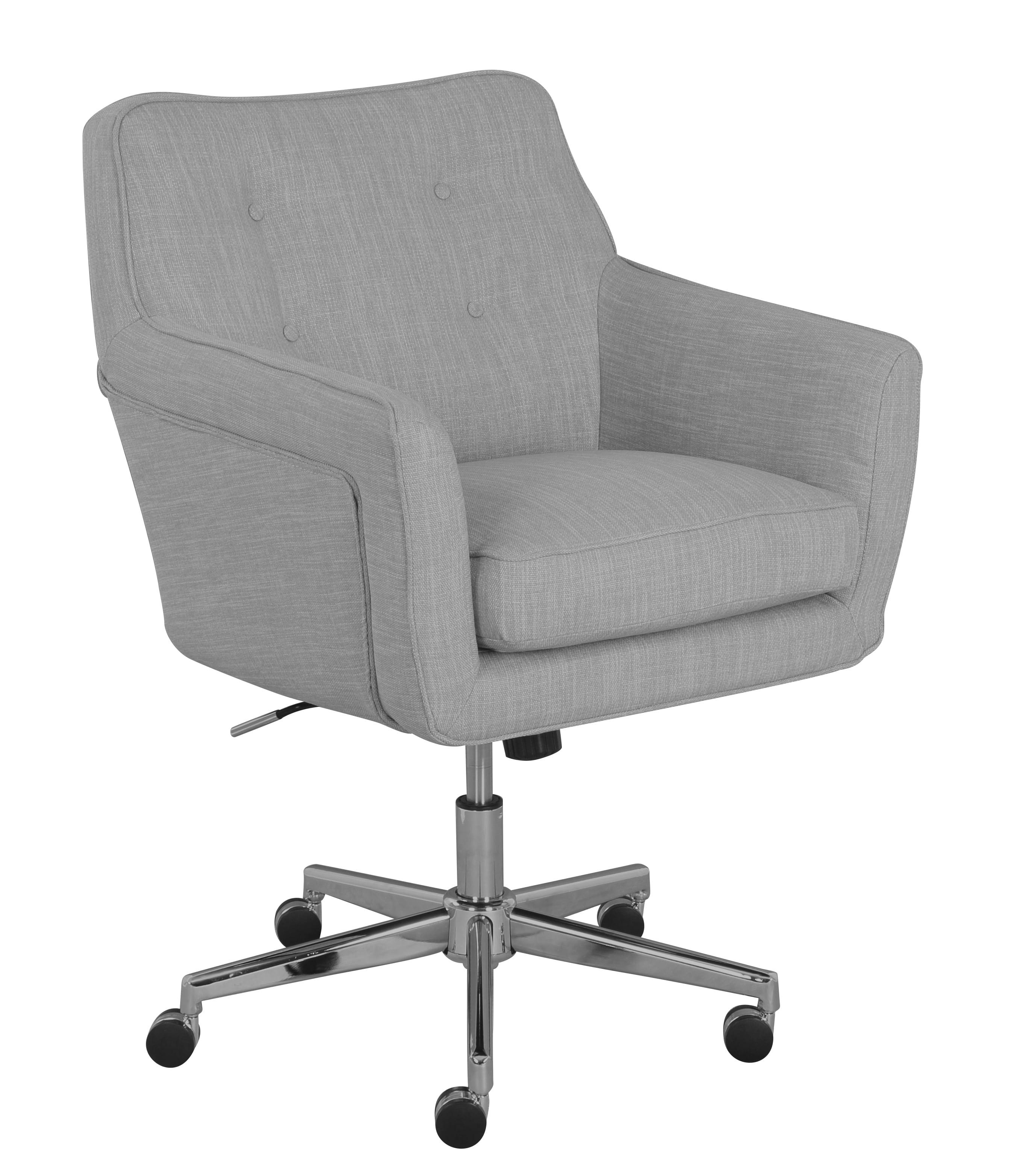 Serta Ashland Modern Office Chair, Mid-Back, Quality Memory Foam Cushion, Metal Base Chrome Finish