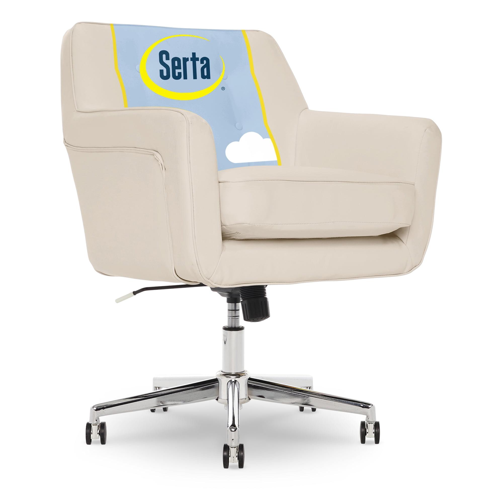 Style Ashland Home Office Chair Sweet Cream - Serta: Mid-Century, Tufted, Adjustable