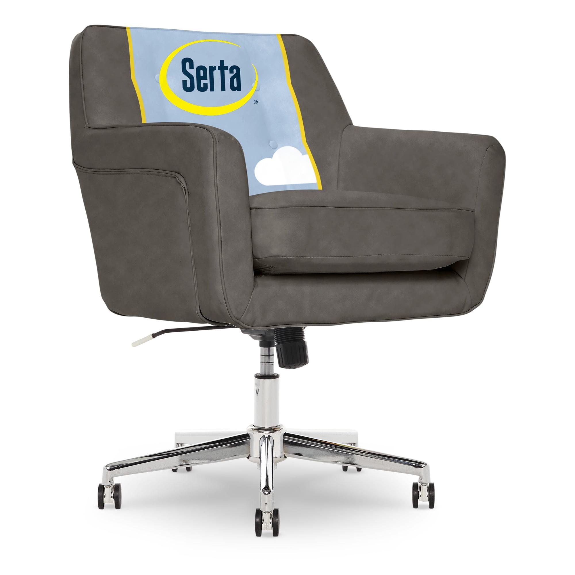 Style Ashland Home Office Chair Gathering Gray - Serta: Mid-Century, Tufted, Computer Chair