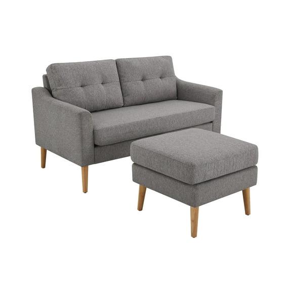 Serta Bellamy 2 in 1 Convertible Loveseat Chaise and Ottoman