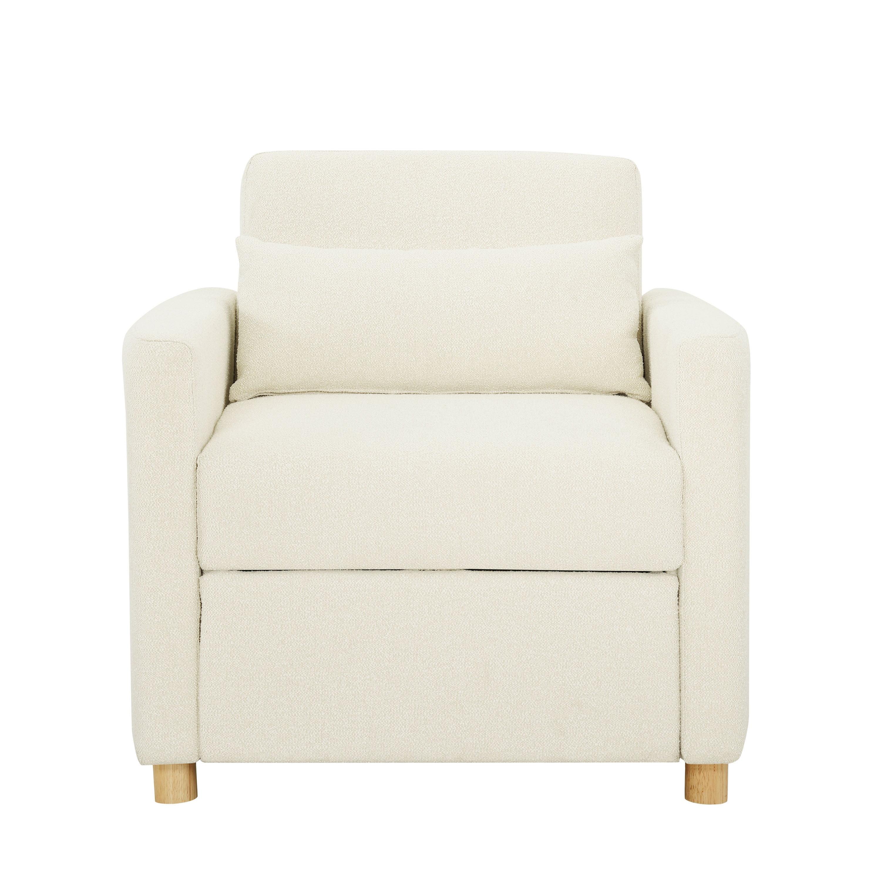 Ivory Down Fill Lawson Accent Chair with Iron Legs