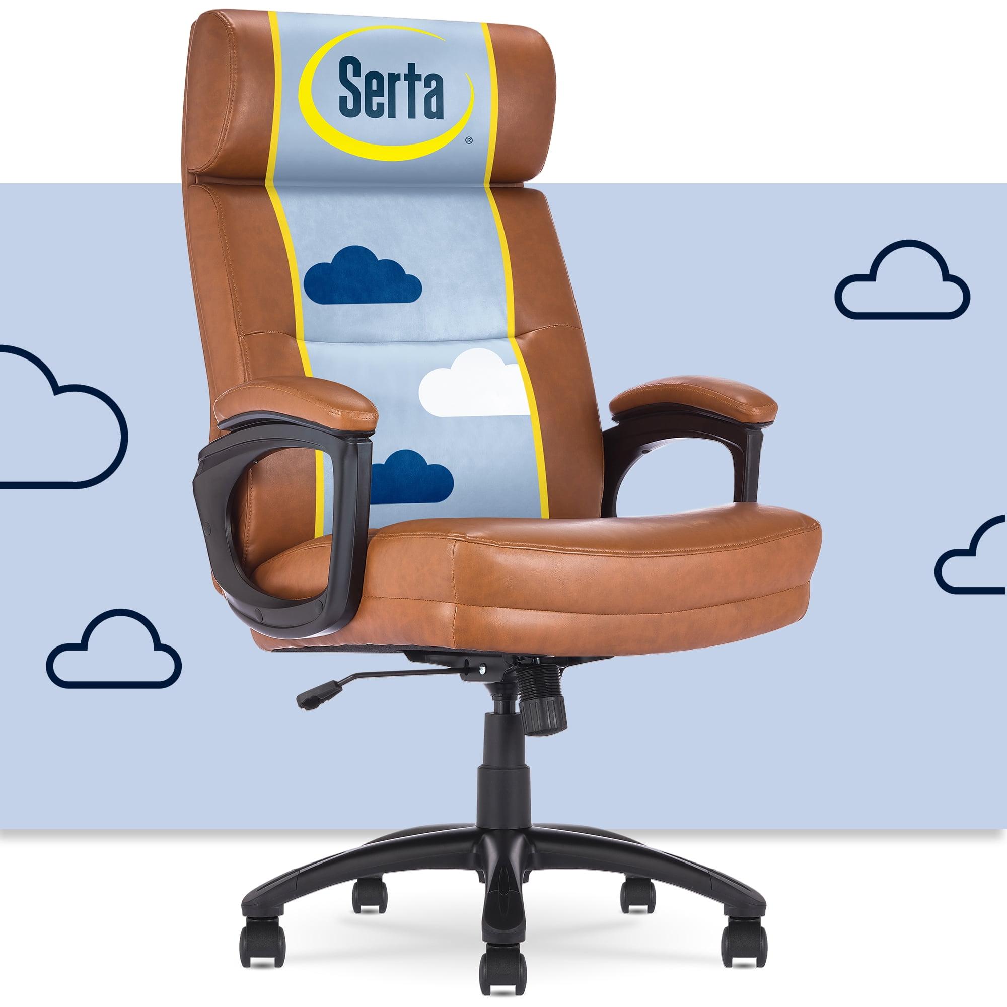 Serta Serta Comfort Executive Big & Tall Office Chair, Ergonomic High-Back, Semi Plush Seat, Padded Arms
